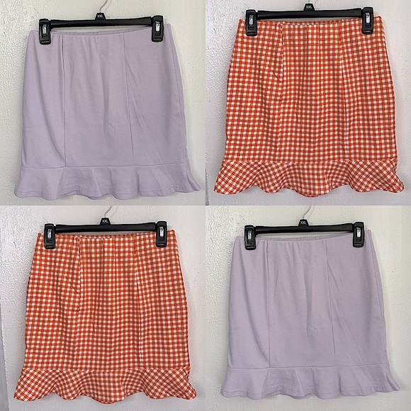 Stylish bundle of 2 Women's mini Skirt gingham size Medium - Picture 1 of 5